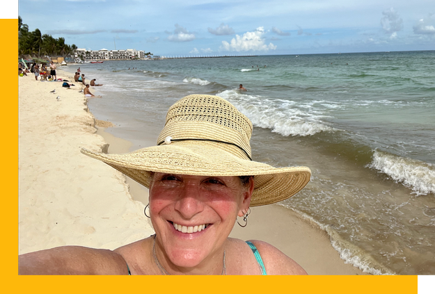 Judy Daniel on the beach