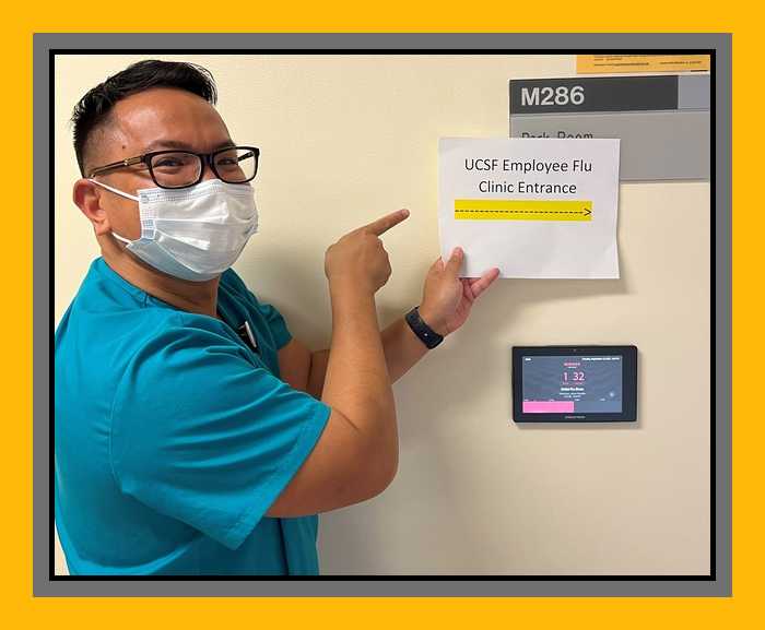 Julian points to the flu clinic
