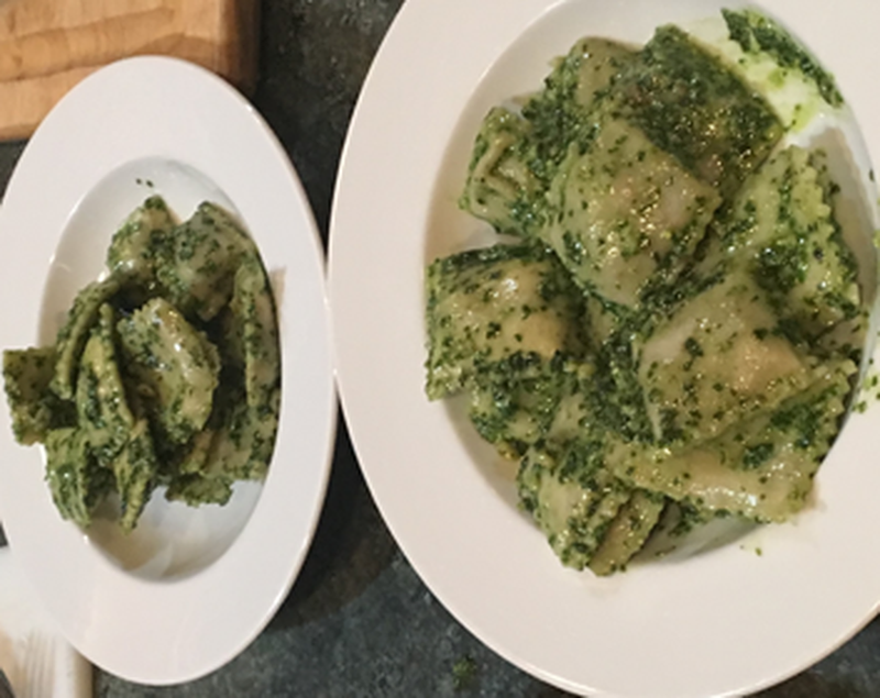 Bill's ravioli with pesto