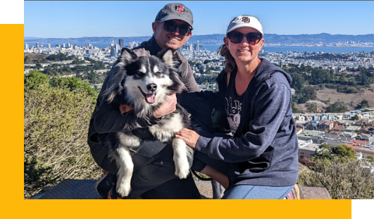 Kyle Smith, tricia, and Jack the dog