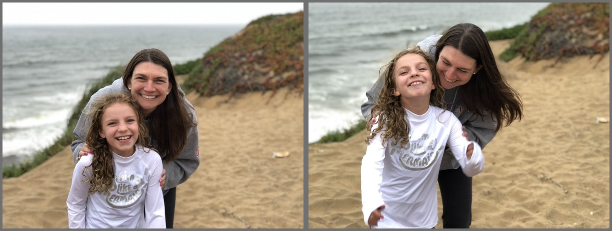 Shannon with daughter at the beach