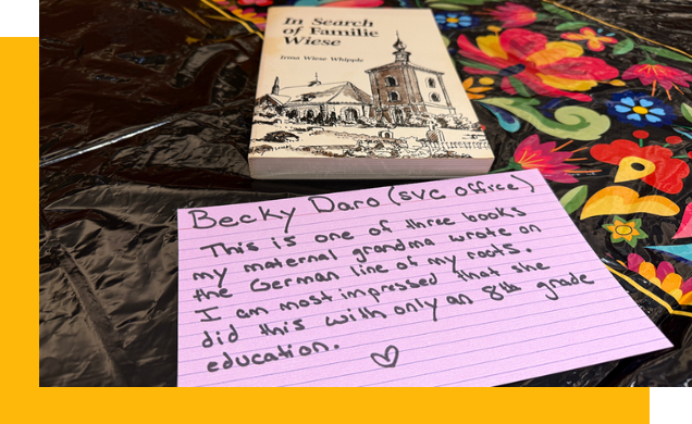 This is one of three books my maternal grandma wrote on the German line of my roots. I am most impressed that she did this with only an 8th grade education.  by Becky Daro