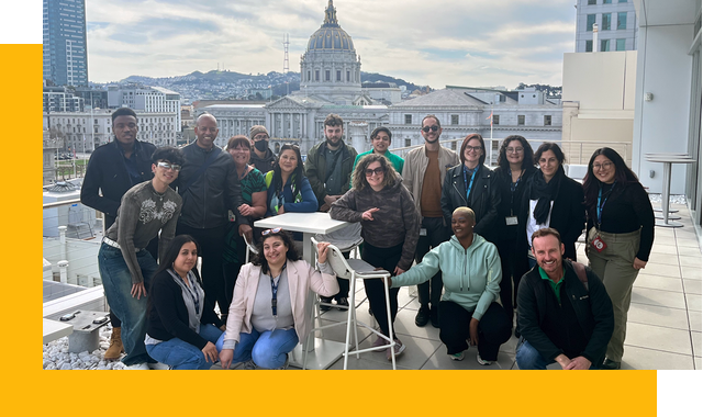 UCSF Housing earlier this year on the UC Law meeting terrace, across the street from Academe at 198. Zainab is second from right in the back row. 