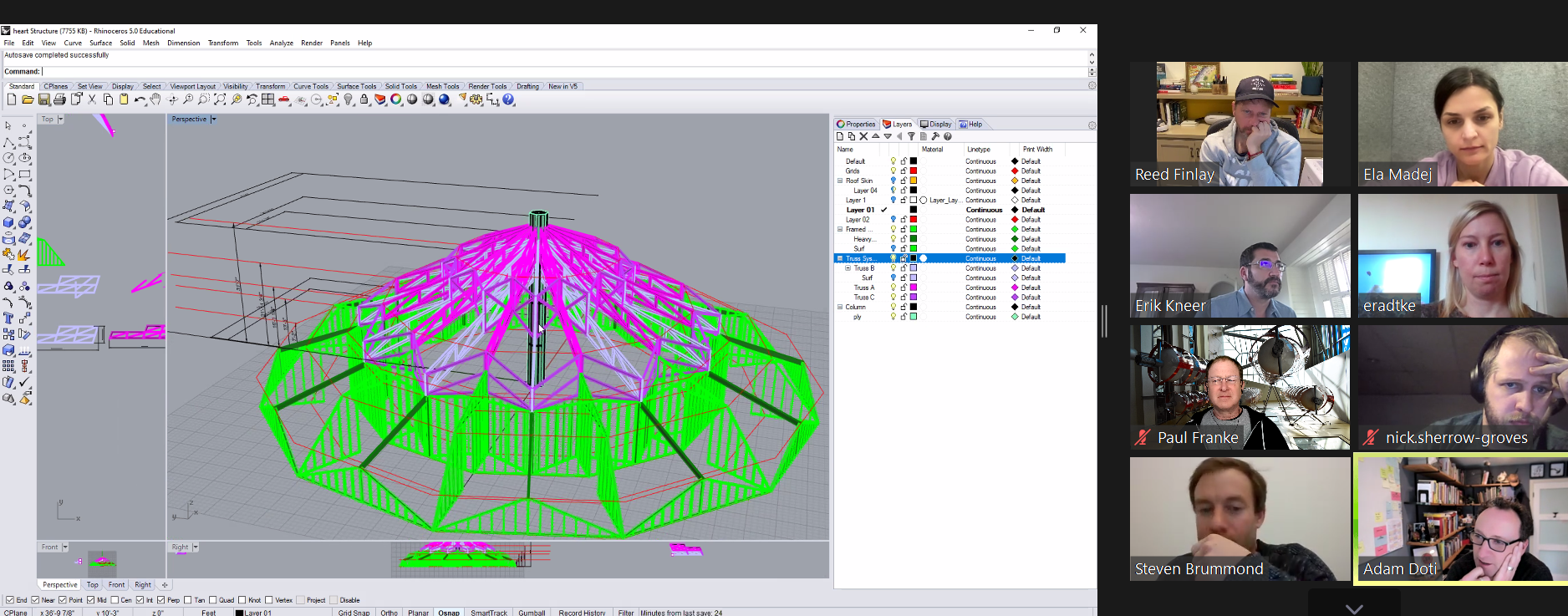 Zoom call with 3D rendering of Burning Man Art