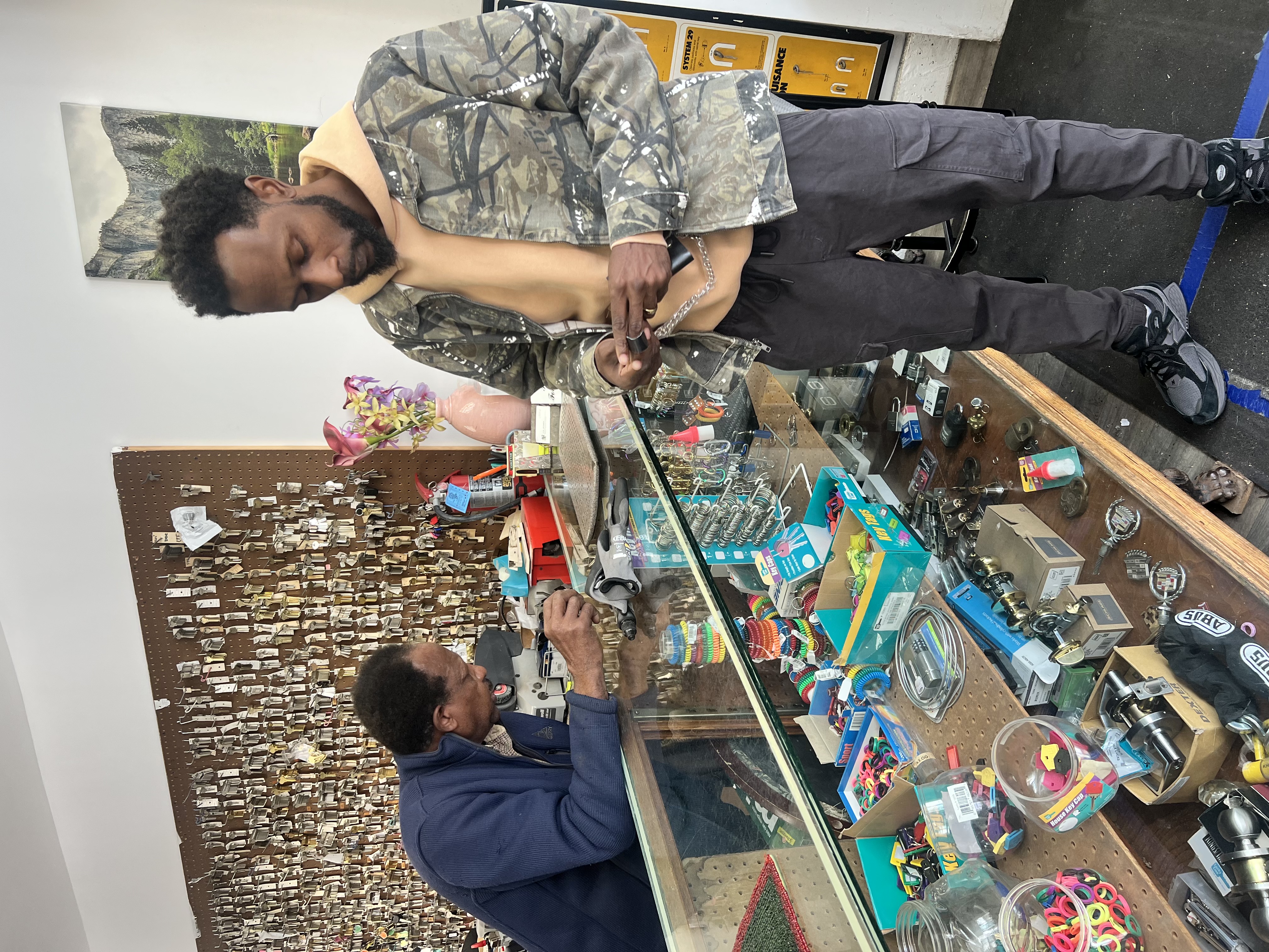 John White working with his father in his family's lockshop