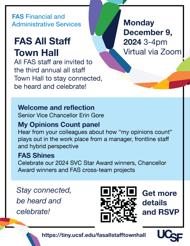 FAS All Staff Town Hall 12/9 flier 