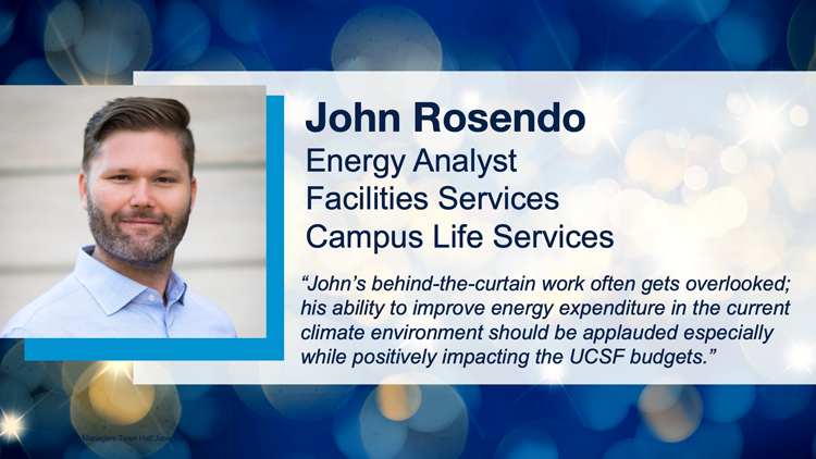 John Rosendo, Campus Life Services, Facilities, Energy Analyst (P3)